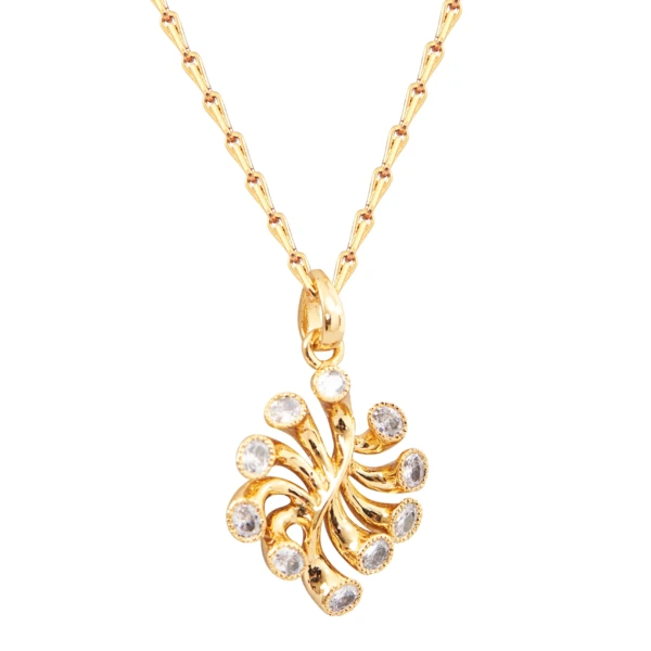 Aurelia Crystal Vine Pendant Necklace