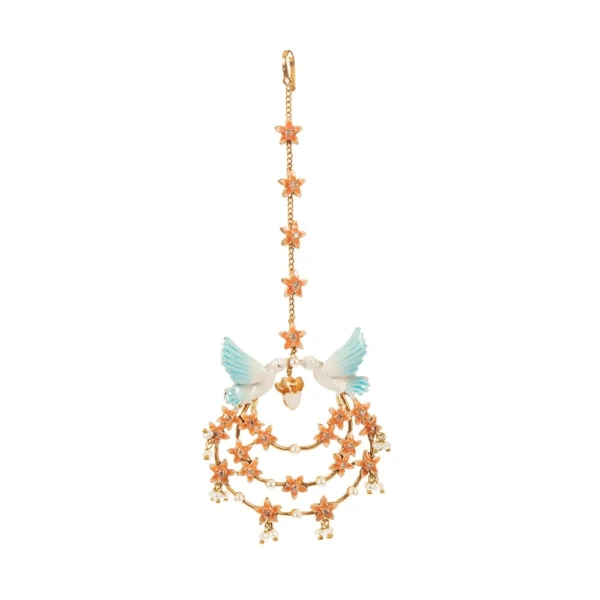 Aaranya Blue & Peach Floral Tikka