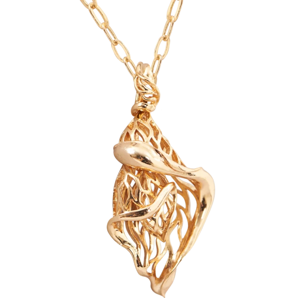 Aurelia Golden Wave Pendant Necklace